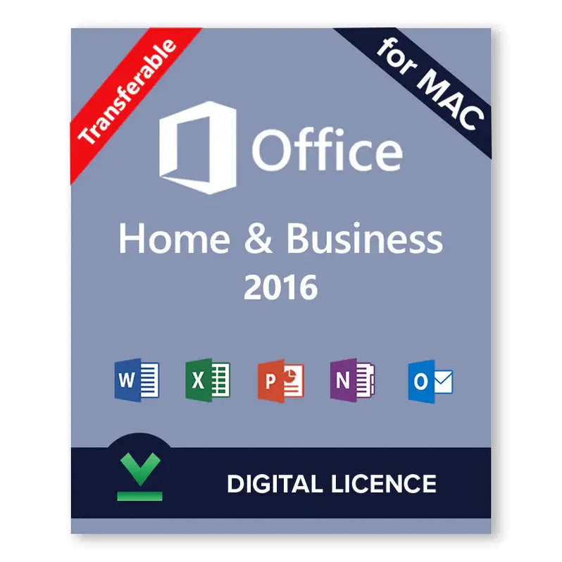Office 2016 Home and Business for Mac Transferable Digital Licence
